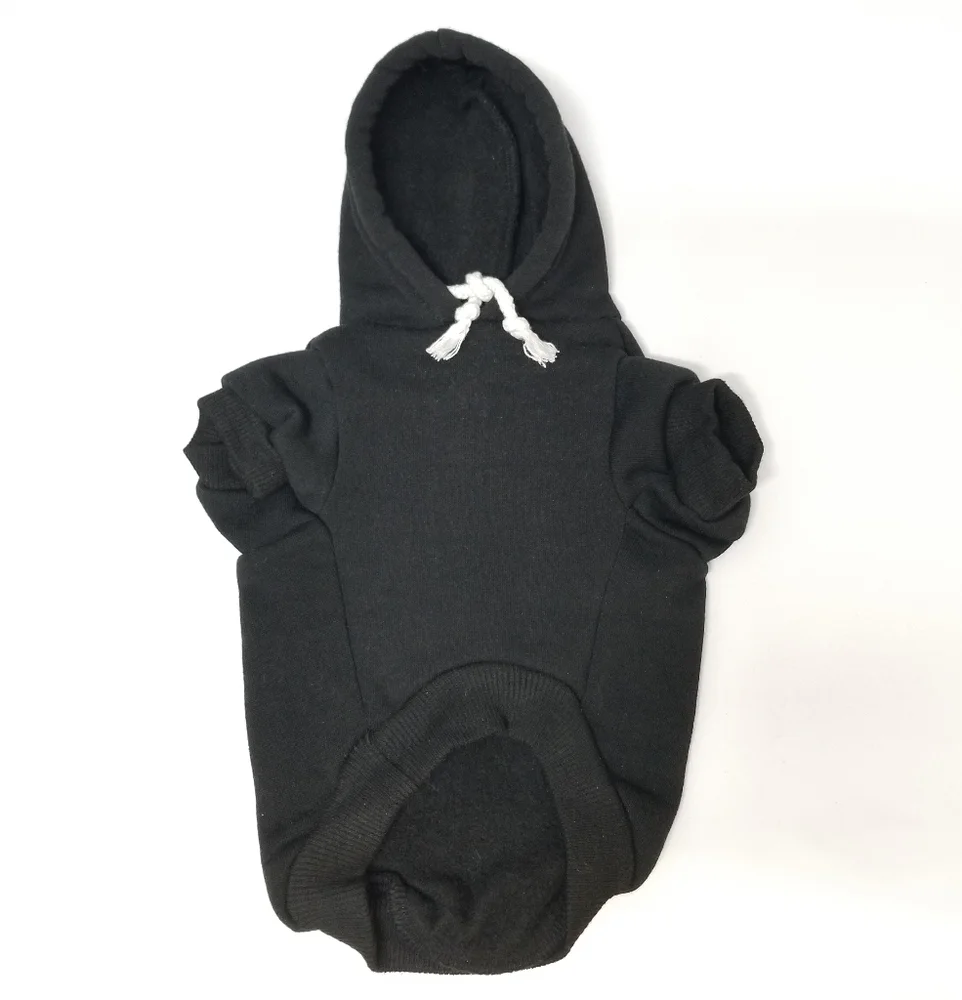 Crowned Crossbone & Rose Black & Silver Dog Hoodie Pet Sweatshirt Sz S
